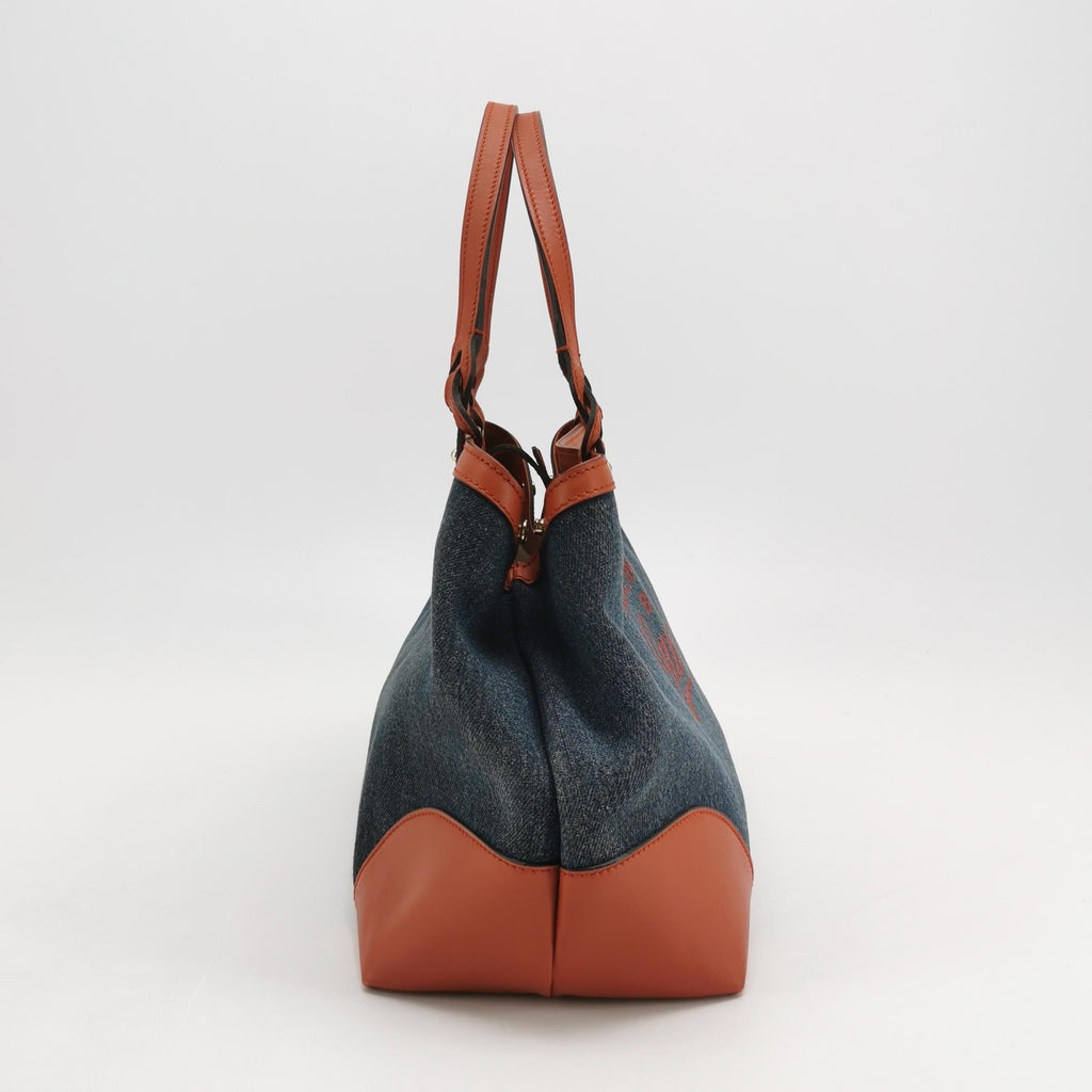 Gucci Denim Craft Tote Denim Orange