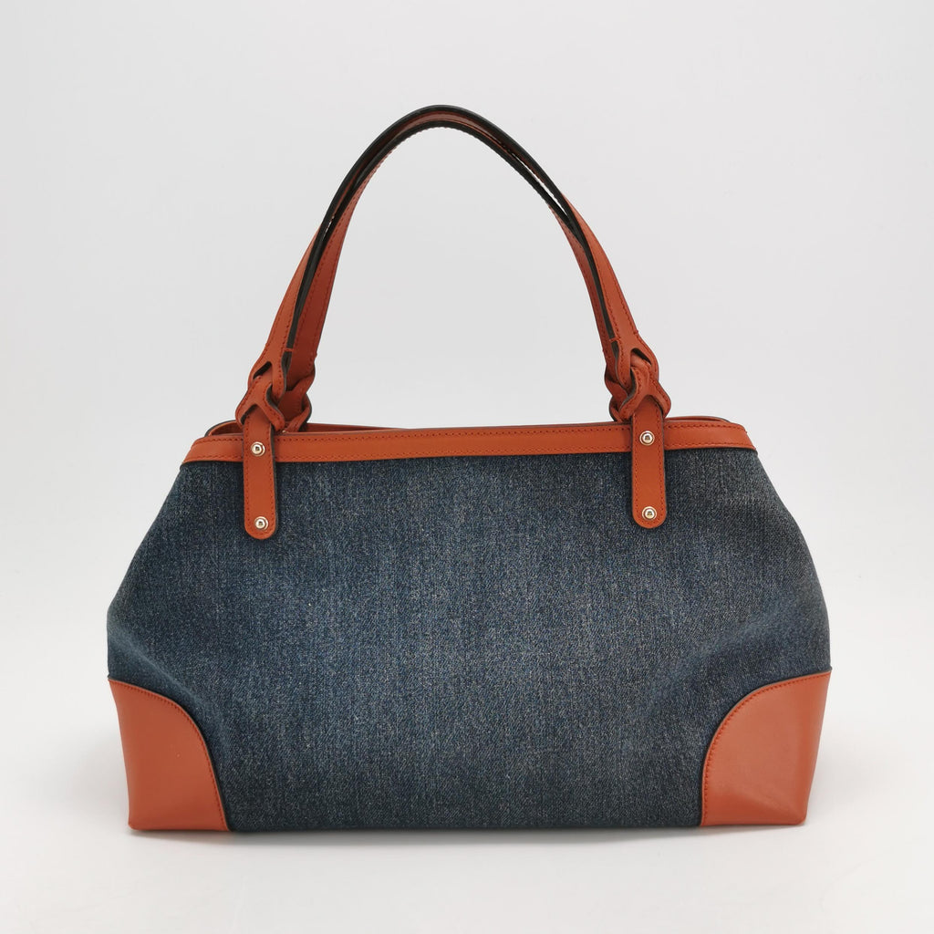 Gucci Denim Craft Tote Denim Orange