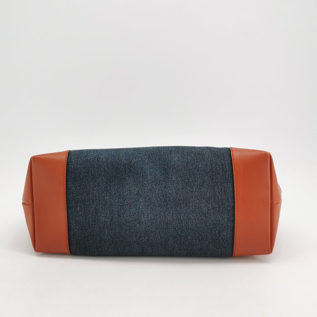 Gucci Denim Craft Tote Denim Orange
