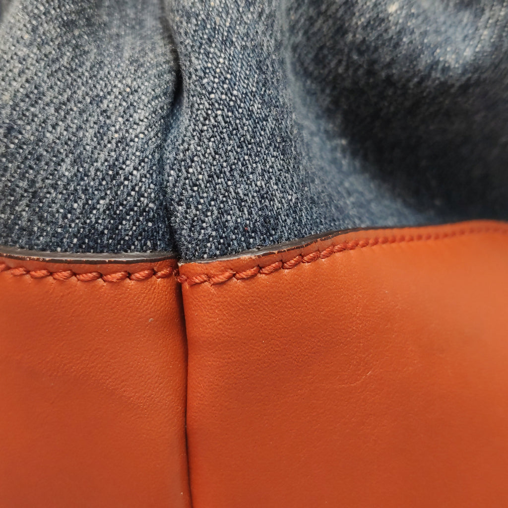 Gucci Denim Craft Tote Denim Orange