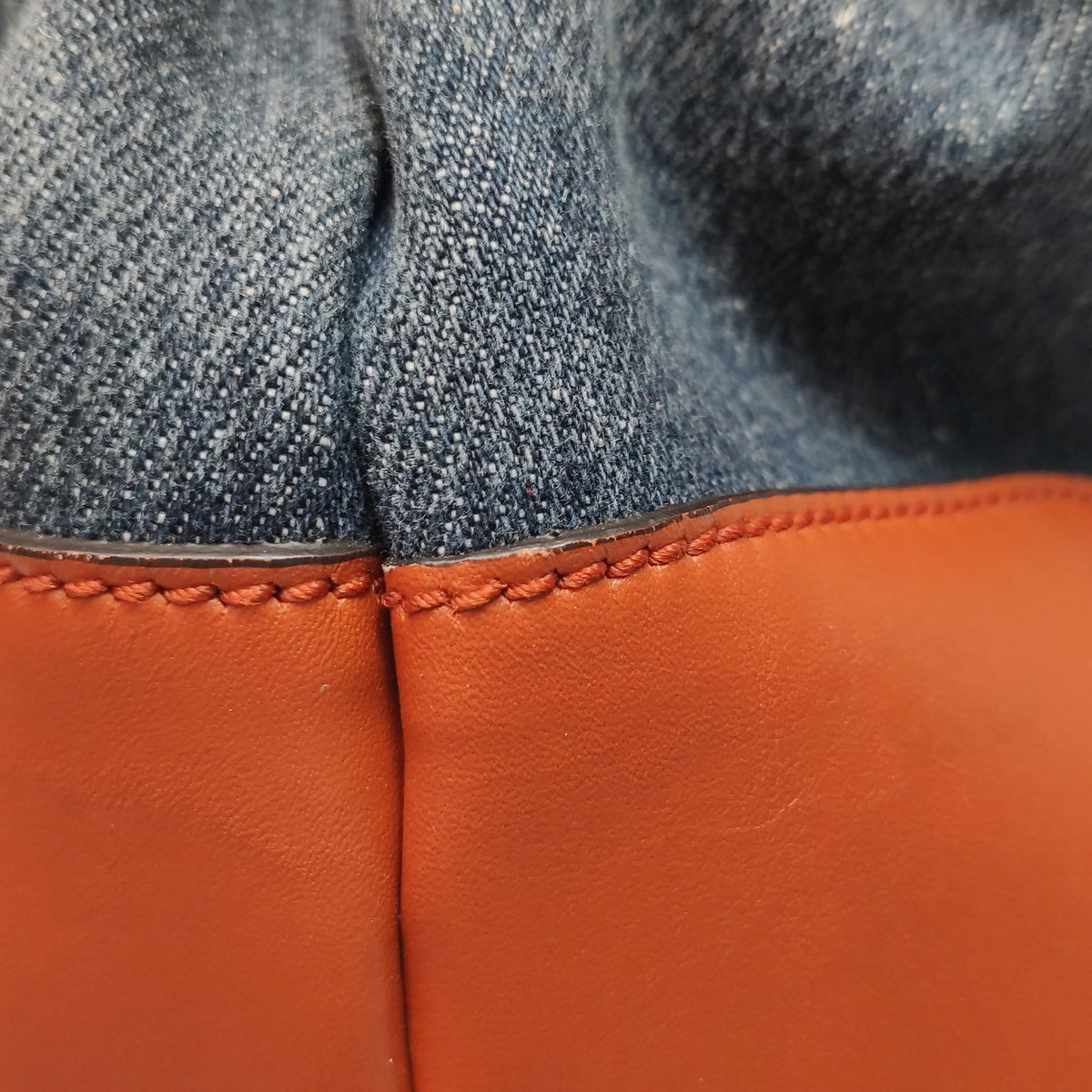 Gucci Denim Craft Tote Denim Orange