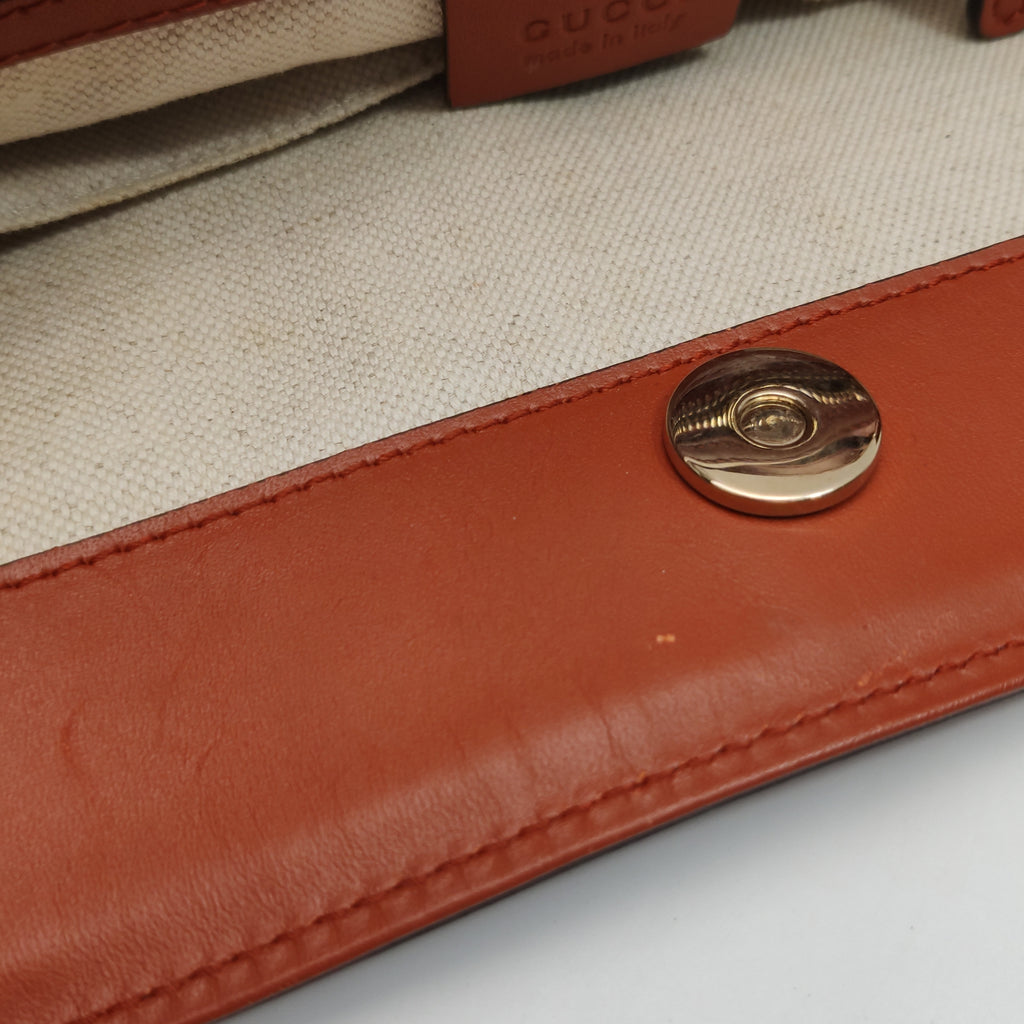 Gucci Denim Craft Tote Denim Orange