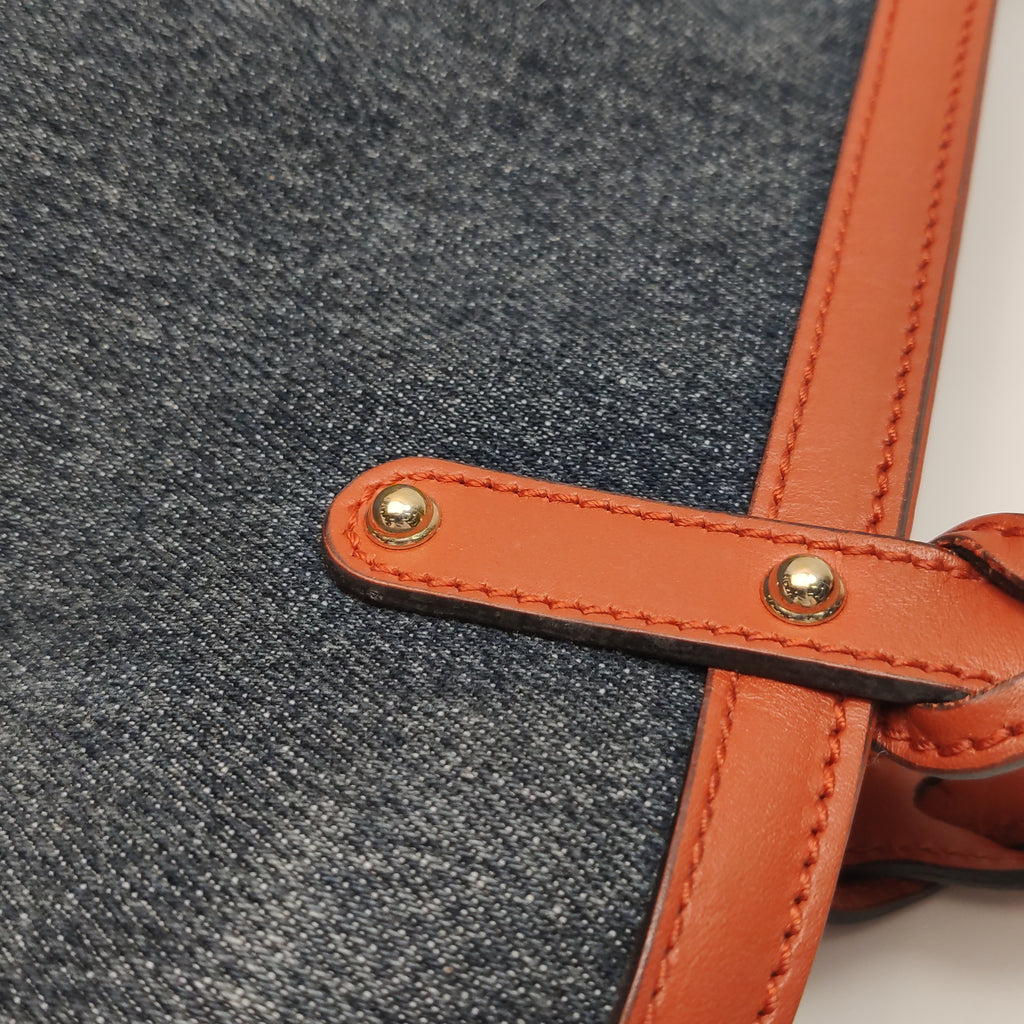 Gucci Denim Craft Tote Denim Orange