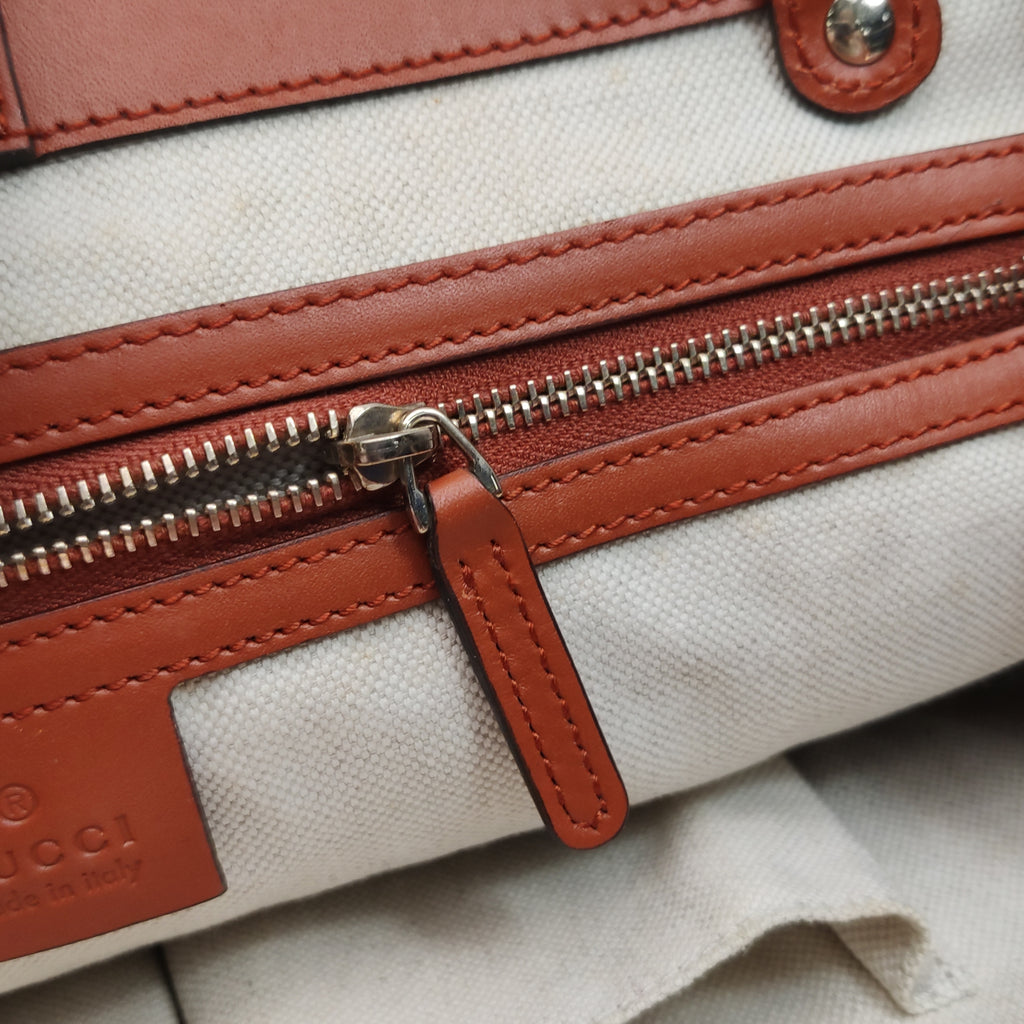 Gucci Denim Craft Tote Denim Orange