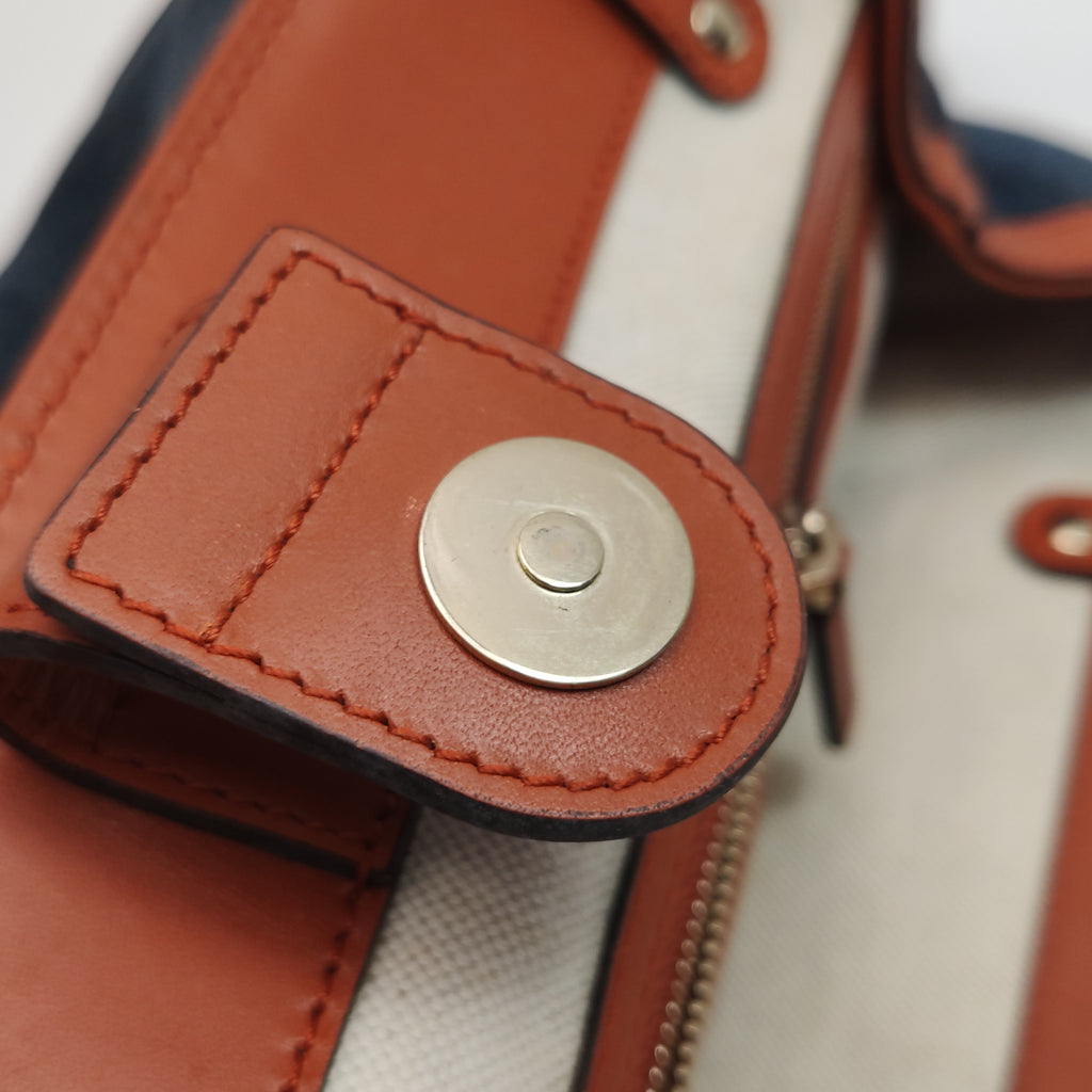 Gucci Denim Craft Tote Denim Orange
