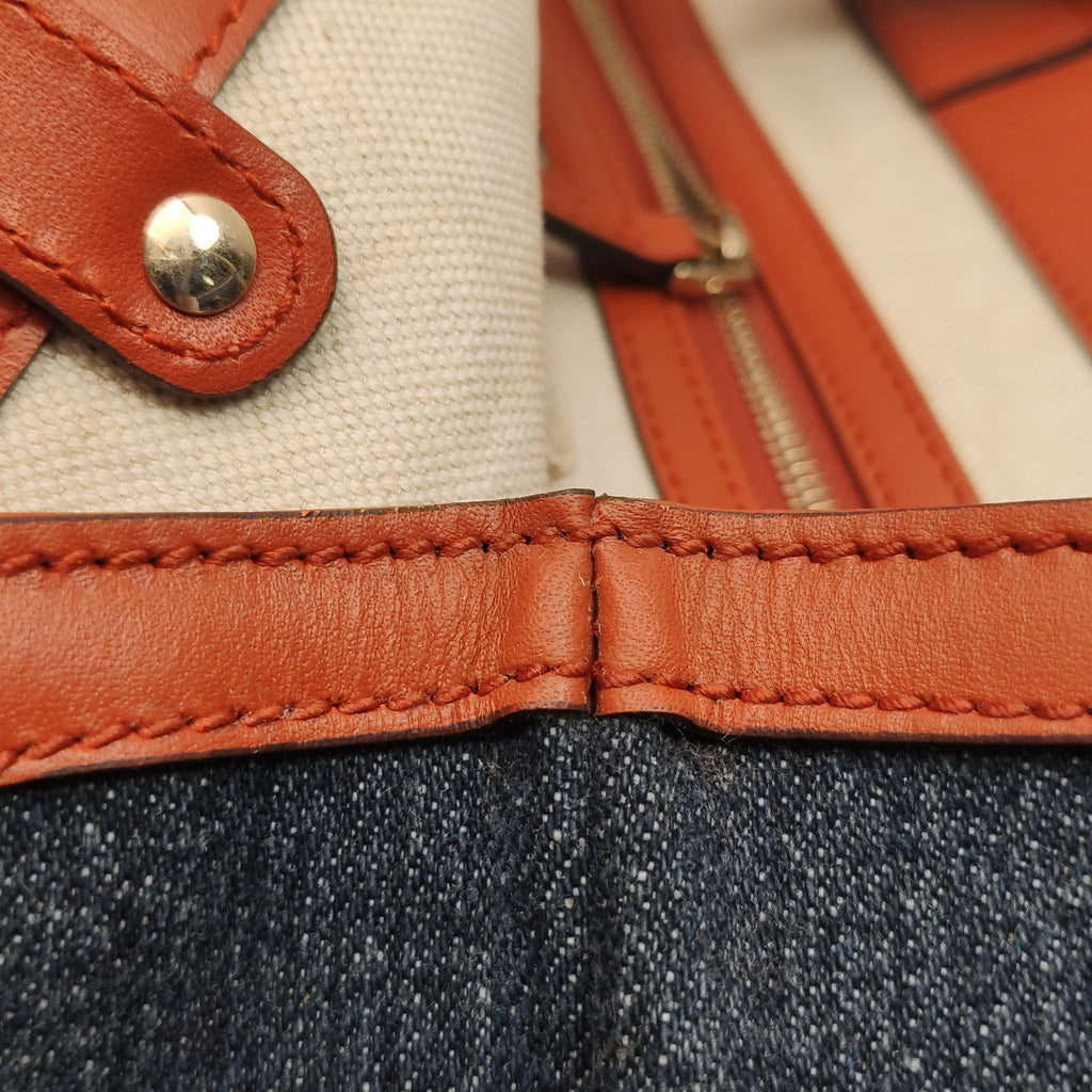 Gucci Denim Craft Tote Denim Orange