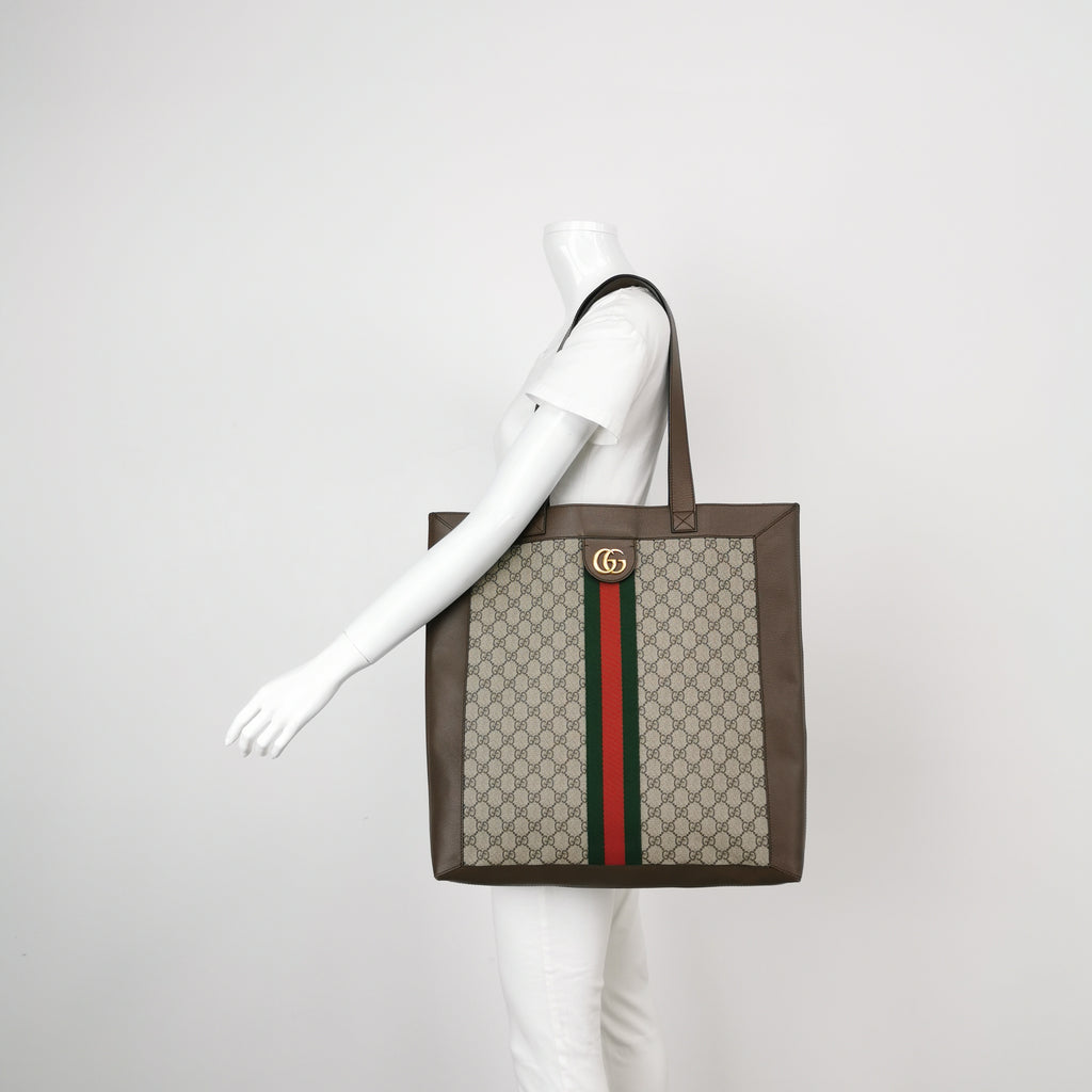 Gucci Ophidia Supreme Monogram Web Large Ophidia Vertical Tote