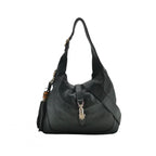 Gucci Bamboo New Jackie Hobo Grained Soft Leather Black