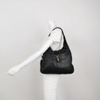 Gucci Bamboo New Jackie Hobo Grained Soft Leather Black