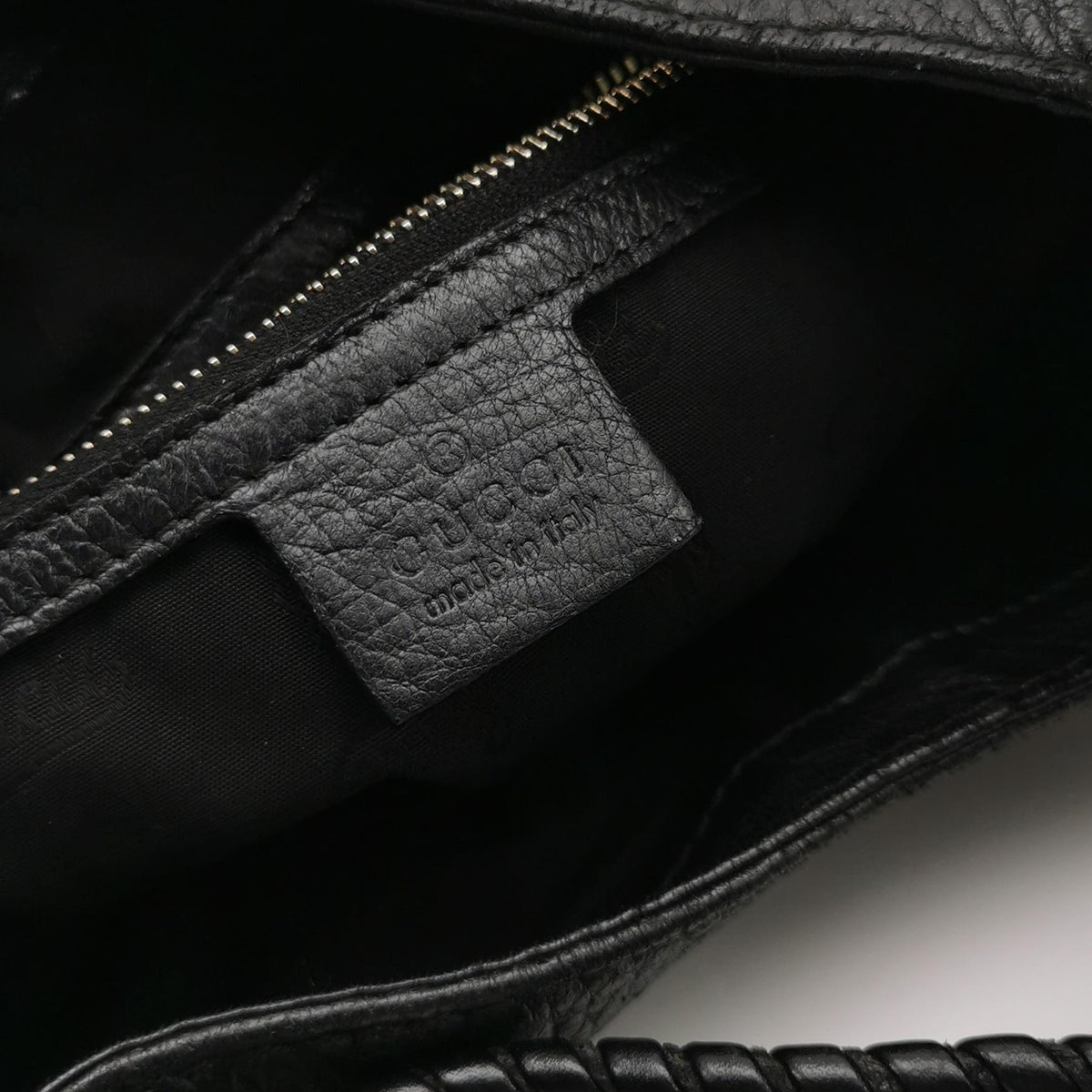 Gucci Bamboo New Jackie Hobo Grained Soft Leather Black