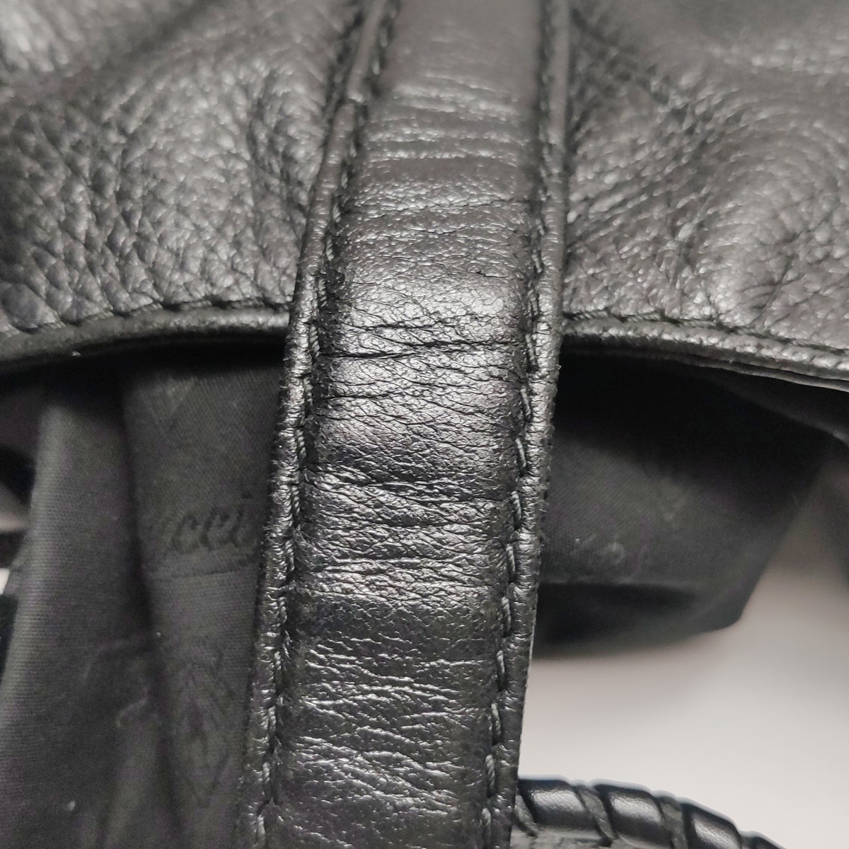 Gucci Bamboo New Jackie Hobo Grained Soft Leather Black