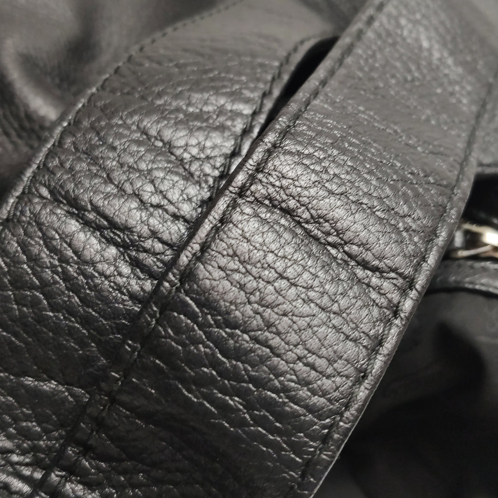 Gucci Bamboo New Jackie Hobo Grained Soft Leather Black