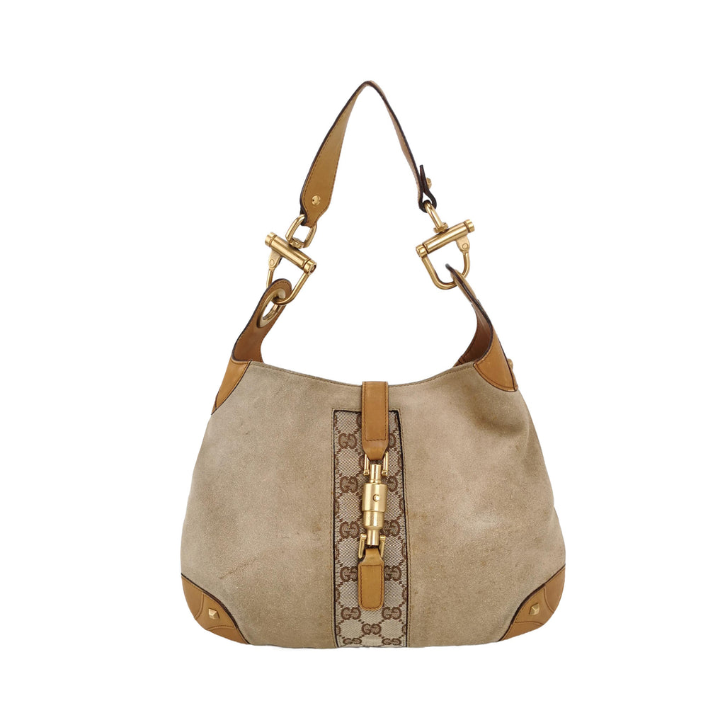 Gucci Jackie Suede Beige Brown