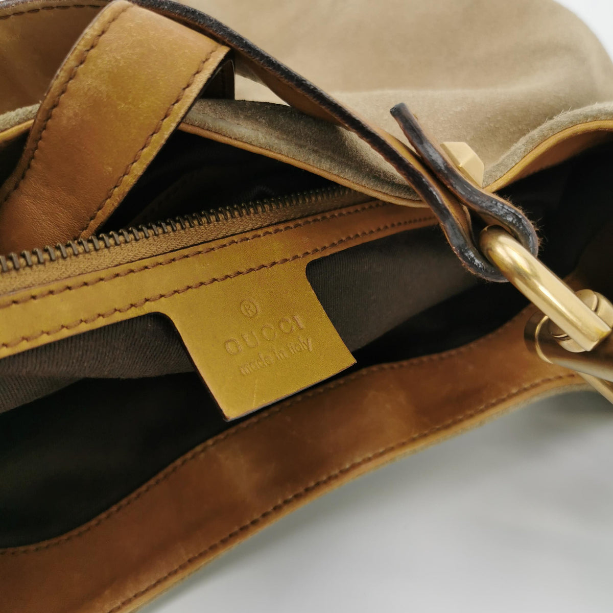 Gucci Jackie Suede Beige Brown