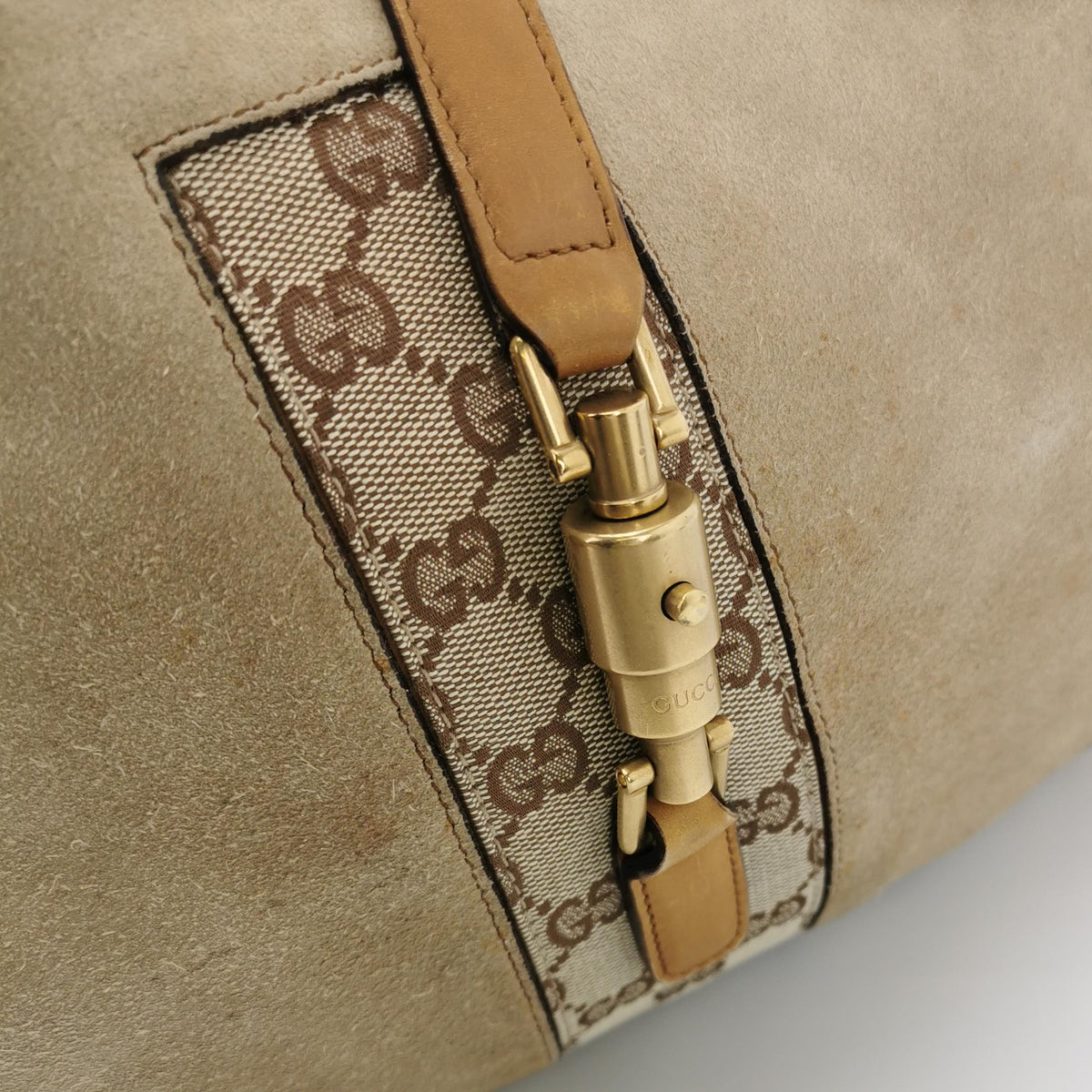 Gucci Jackie Suede Beige Brown