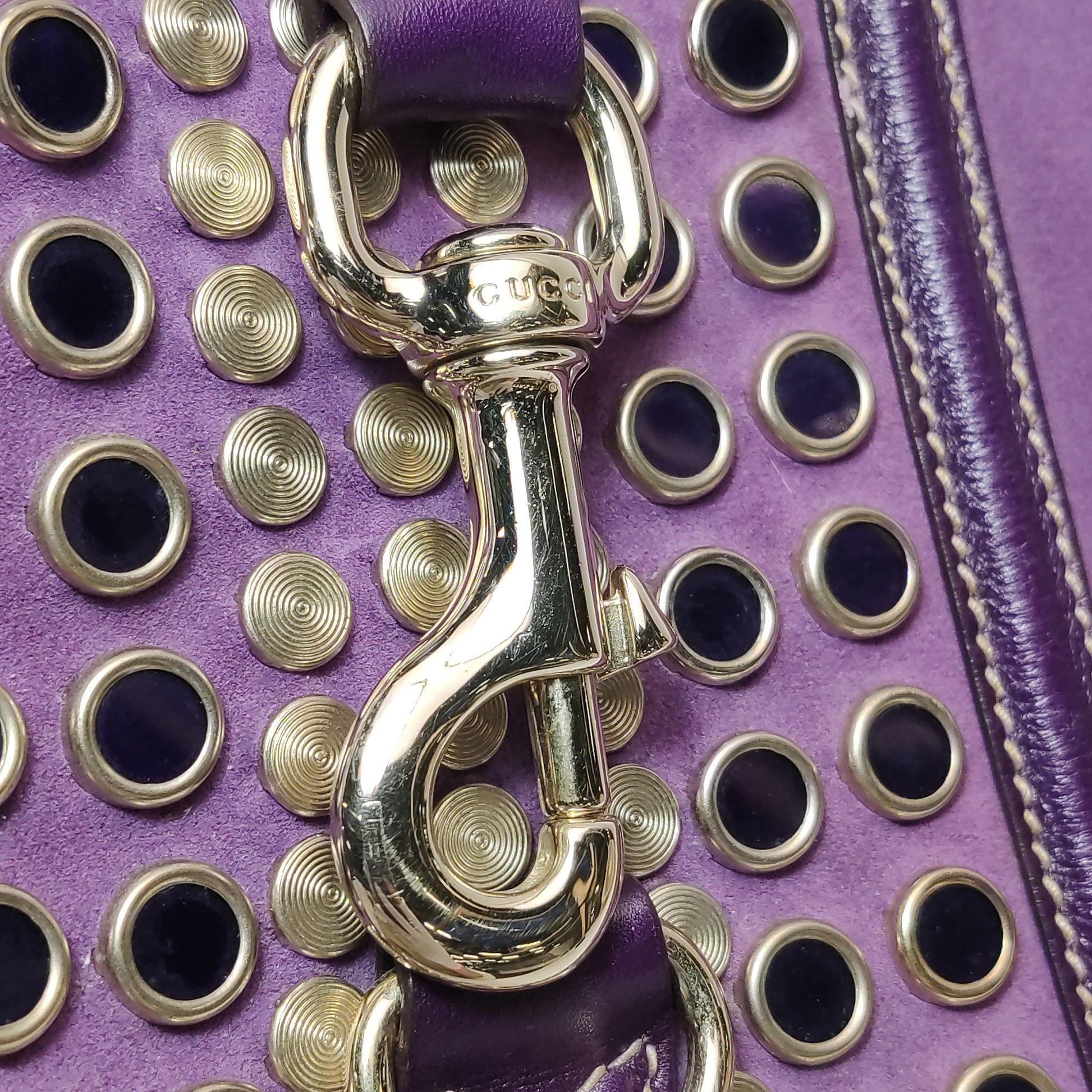 Gucci Jackie Suede Studded O Bouvier Hobo