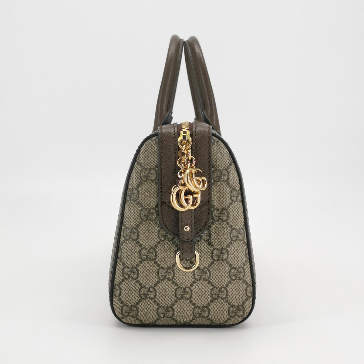 Gucci GG Supreme Monogram Web Medium Ophidia Boston Brown