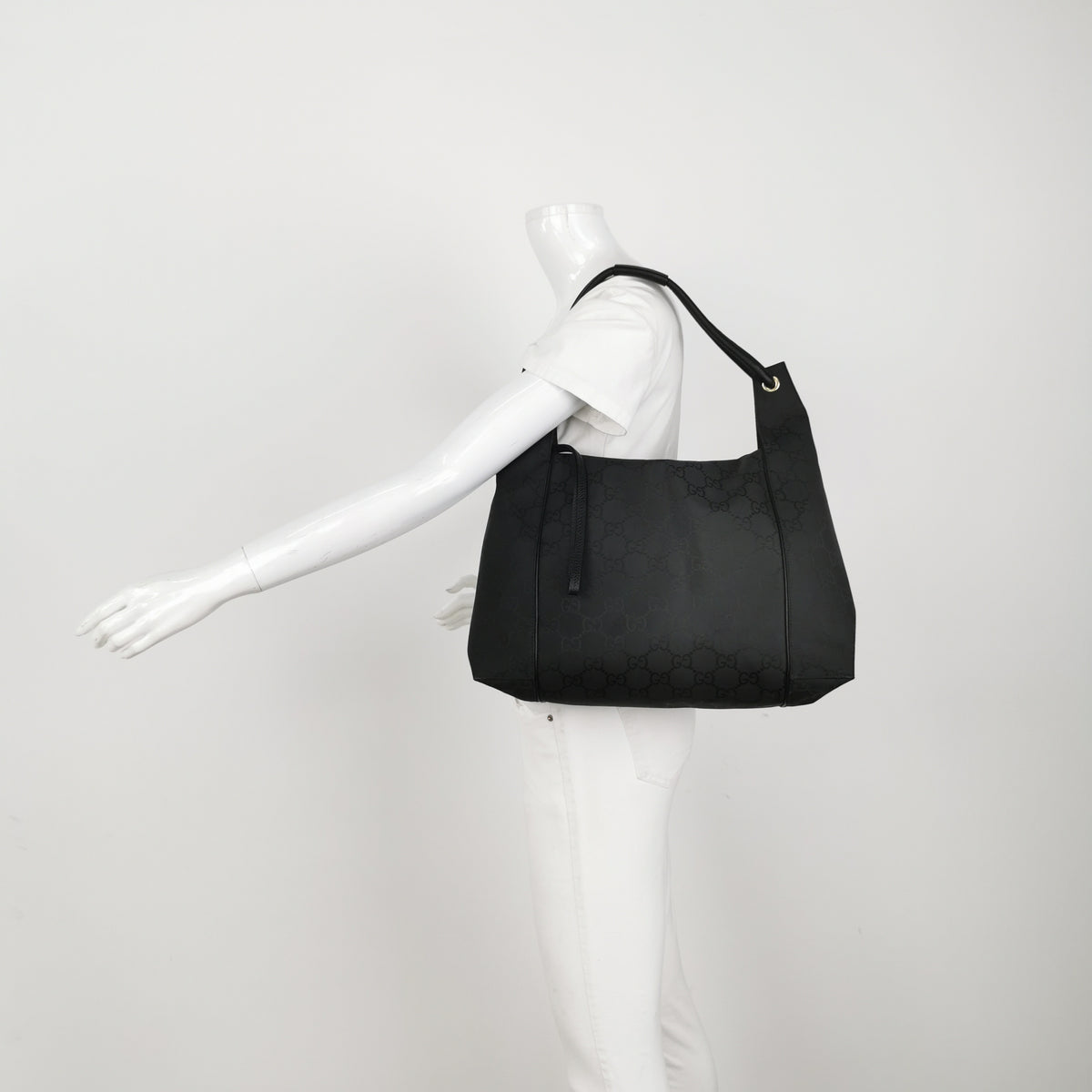 Gucci GG Nylon Hobo Black