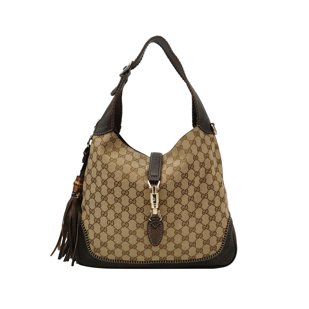 Gucci Jackie Canvas Bamboo Tassel