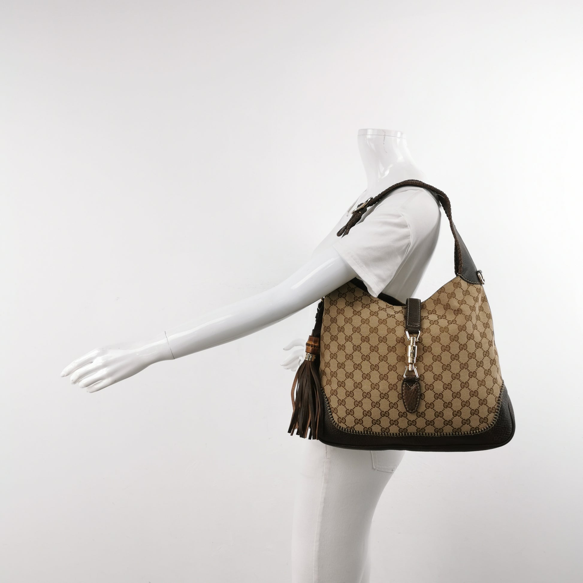 Gucci Jackie Canvas Bamboo Tassel