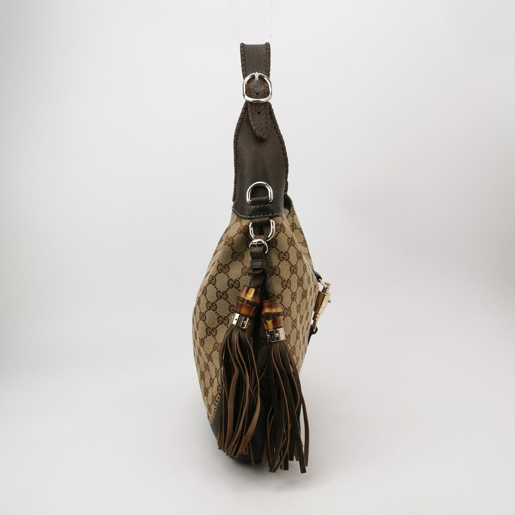 Gucci Jackie Canvas Bamboo Tassel
