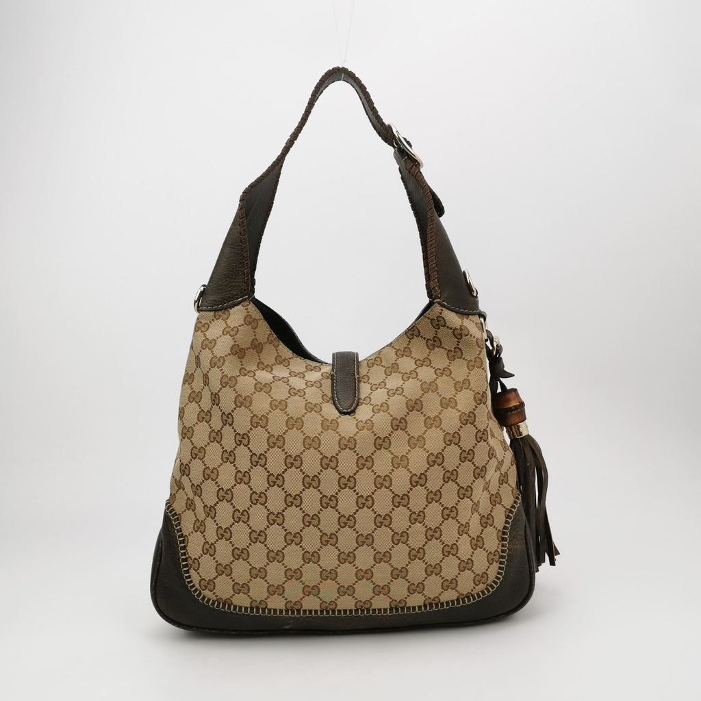 Gucci Jackie Canvas Bamboo Tassel