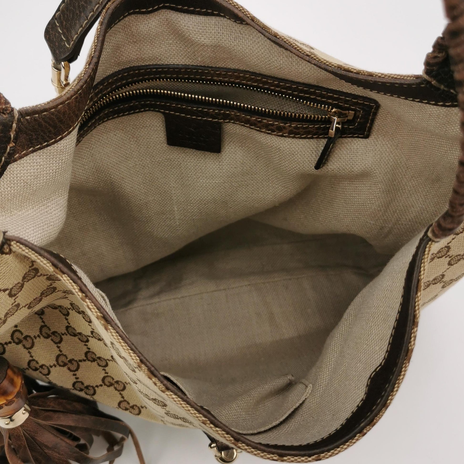 Gucci Jackie Canvas Bamboo Tassel