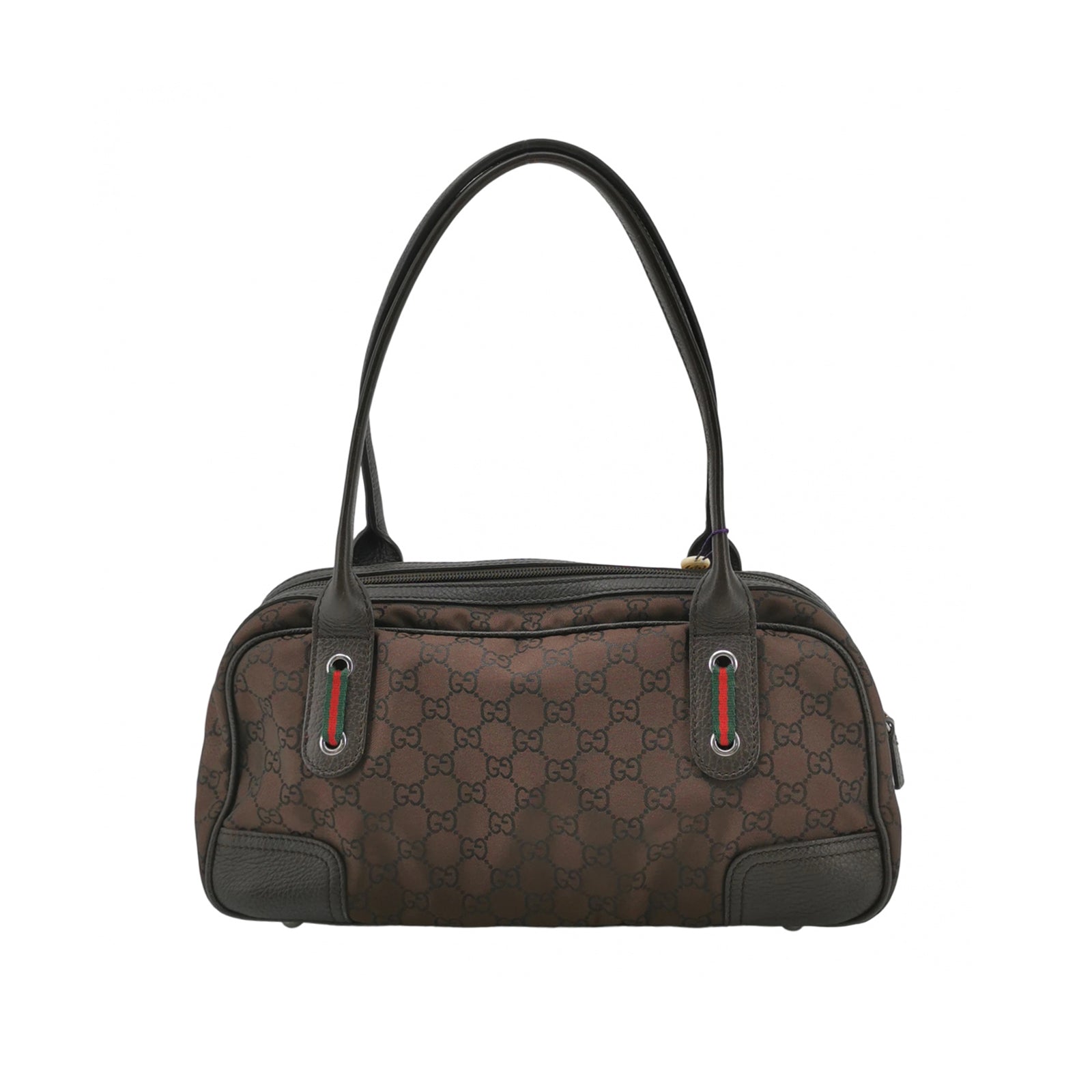 Gucci Princy Nylon Monogram Shoulder Bag Brown