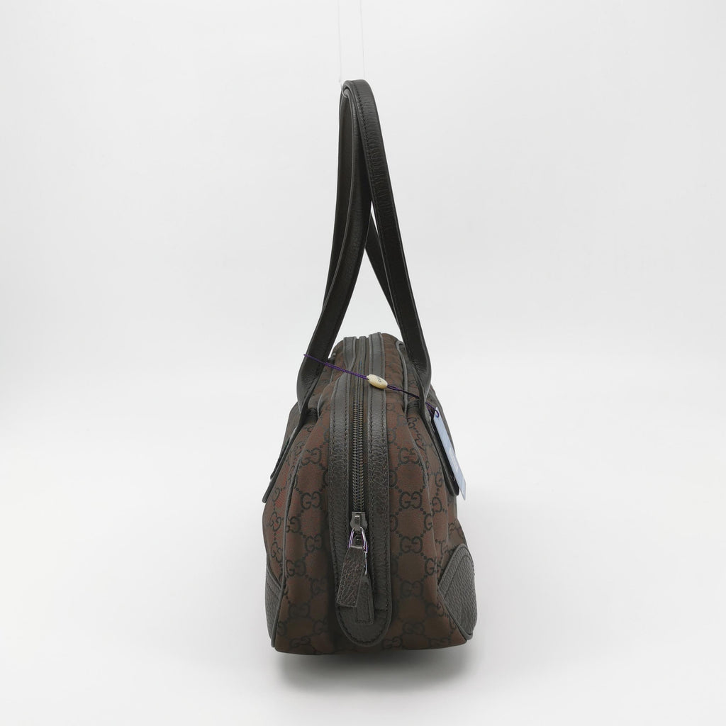 Gucci Princy Nylon Monogram Shoulder Bag Brown