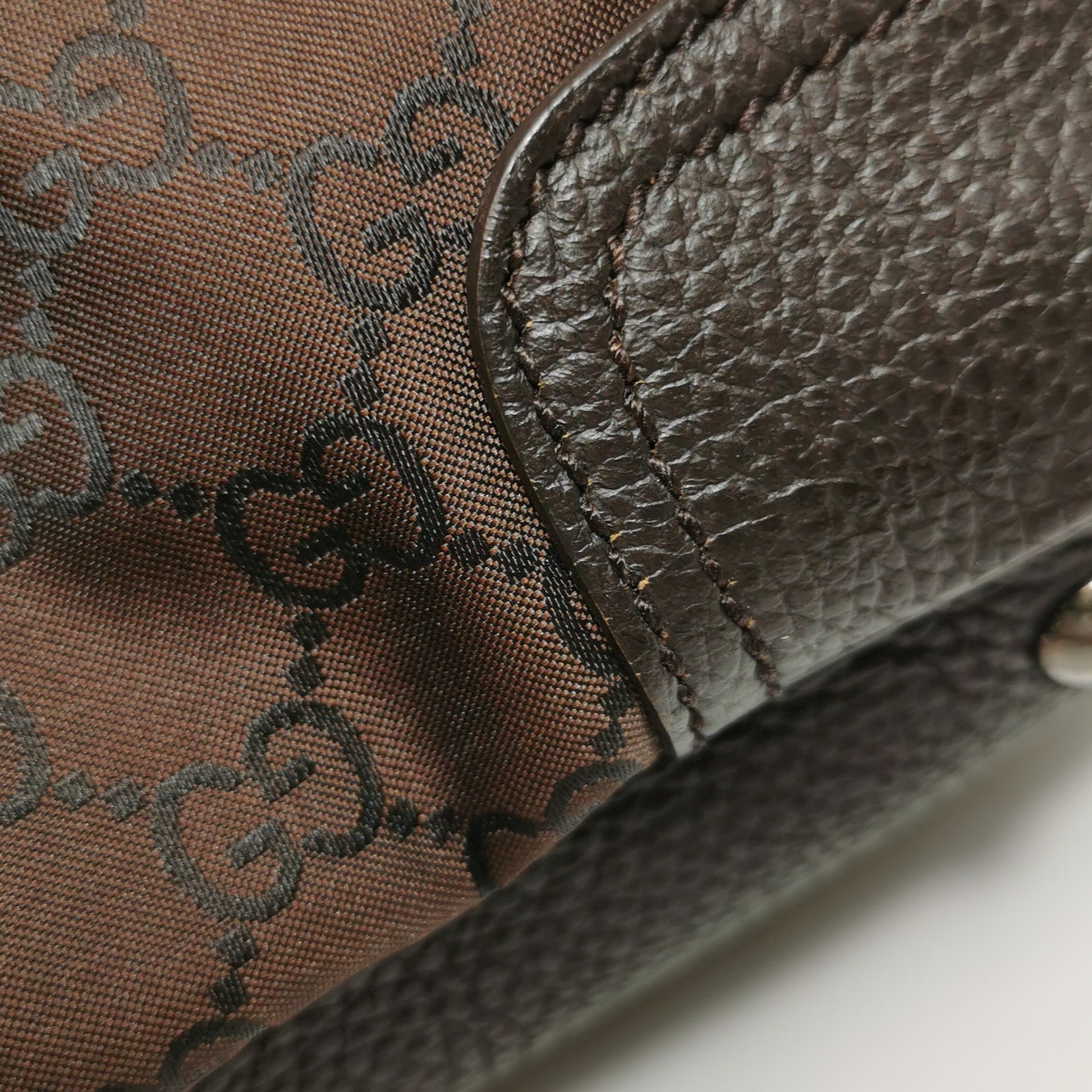 Gucci Princy Nylon Monogram Shoulder Bag Brown