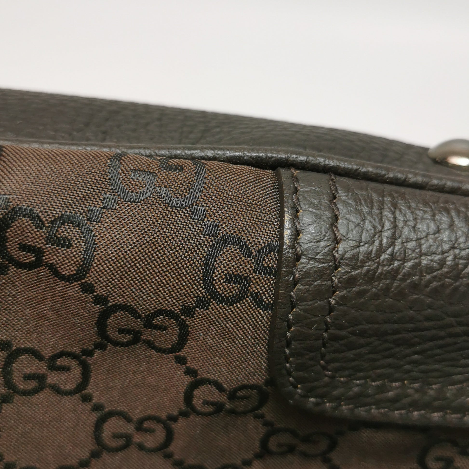 Gucci Princy Nylon Monogram Shoulder Bag Brown