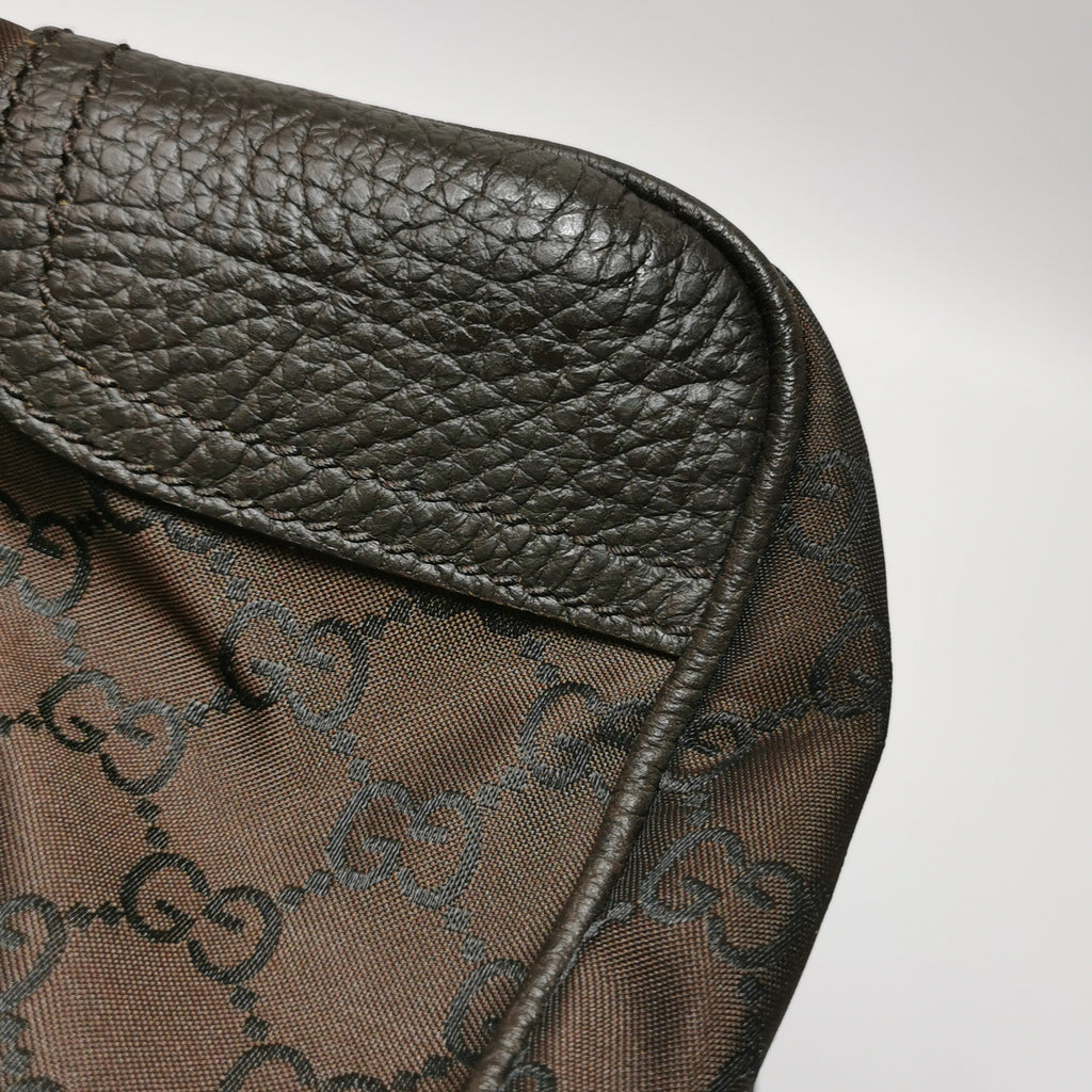 Gucci Princy Nylon Monogram Shoulder Bag Brown