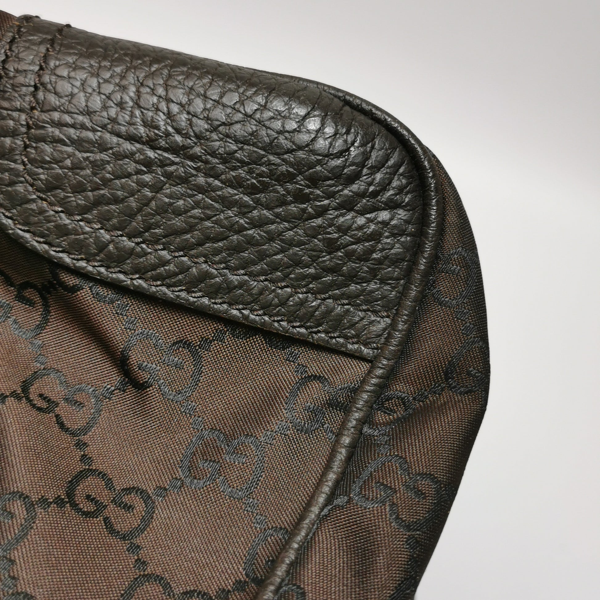 Gucci Princy Nylon Monogram Shoulder Bag Brown