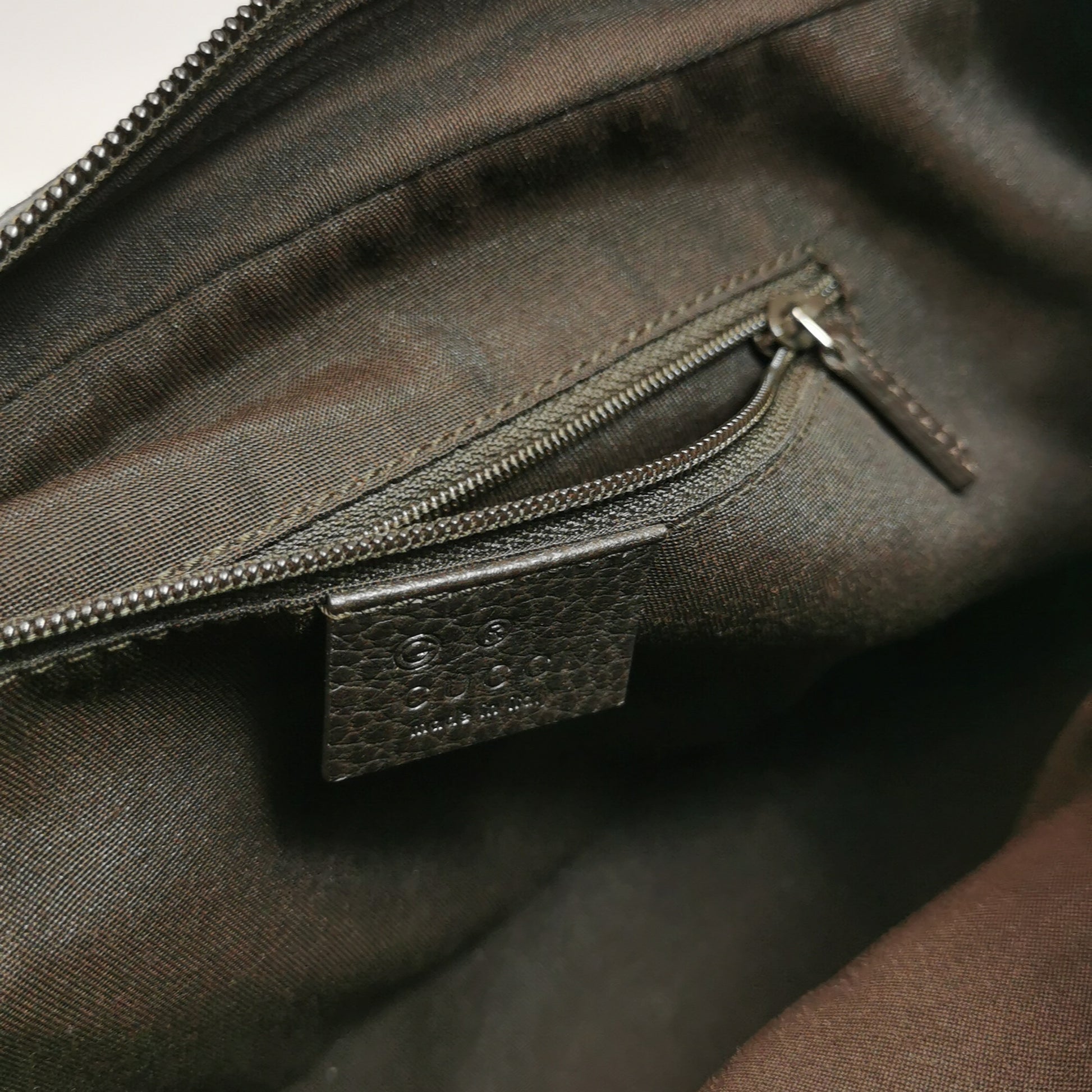 Gucci Princy Nylon Monogram Shoulder Bag Brown