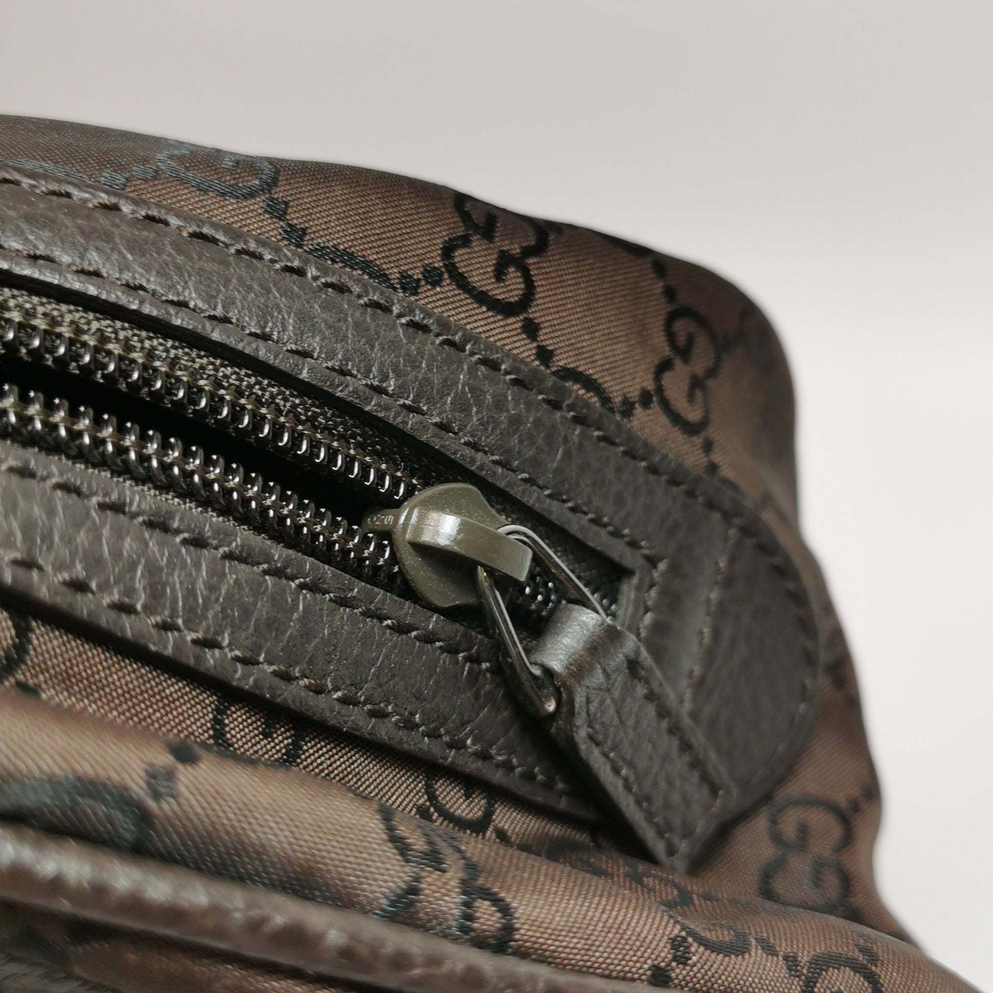 Gucci Princy Nylon Monogram Shoulder Bag Brown