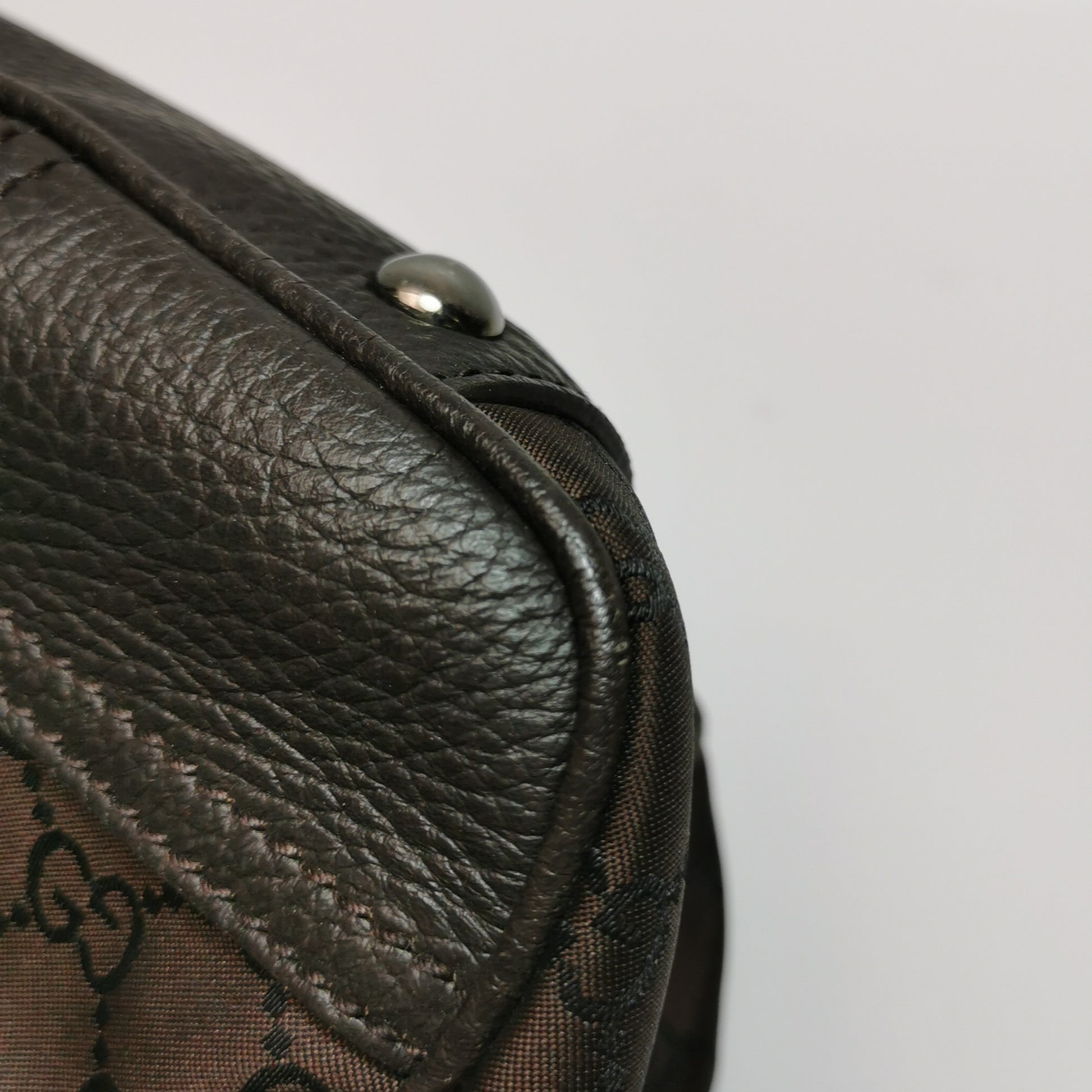 Gucci Princy Nylon Monogram Shoulder Bag Brown