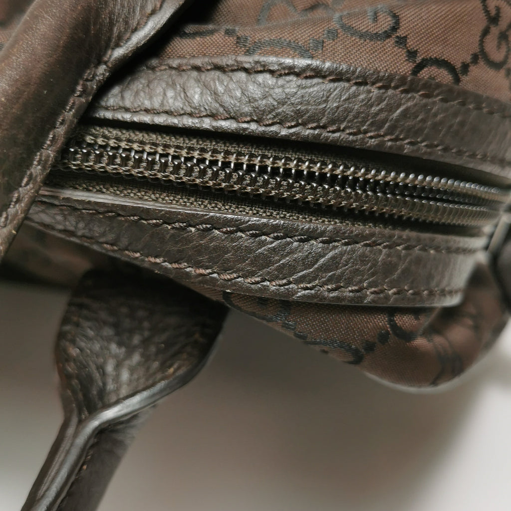 Gucci Princy Nylon Monogram Shoulder Bag Brown