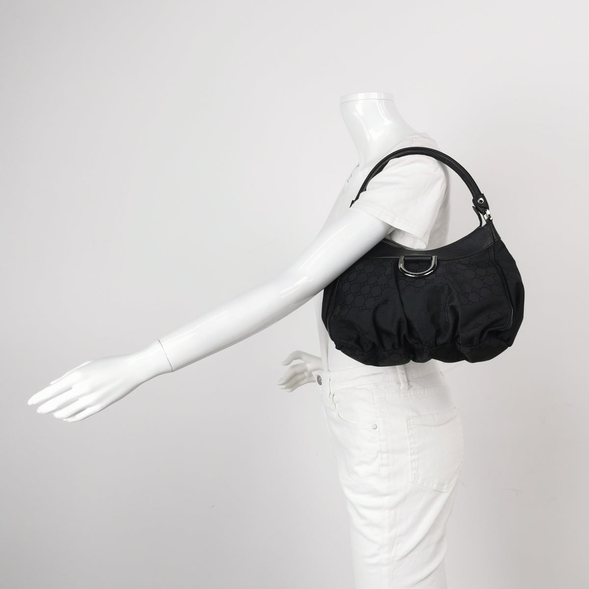 Gucci Abbey D-ring Hobo Shoulder Bag Black