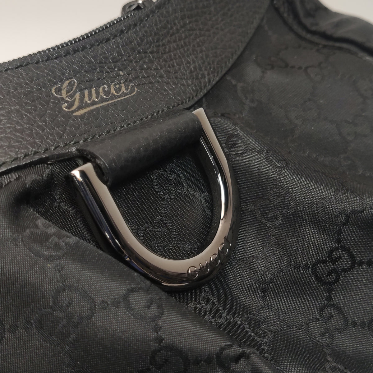 Gucci Abbey D-ring Hobo Shoulder Bag Black