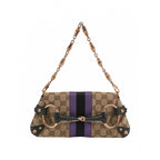 Gucci Tom Ford Monogram Horsebit Web Clutch Purple