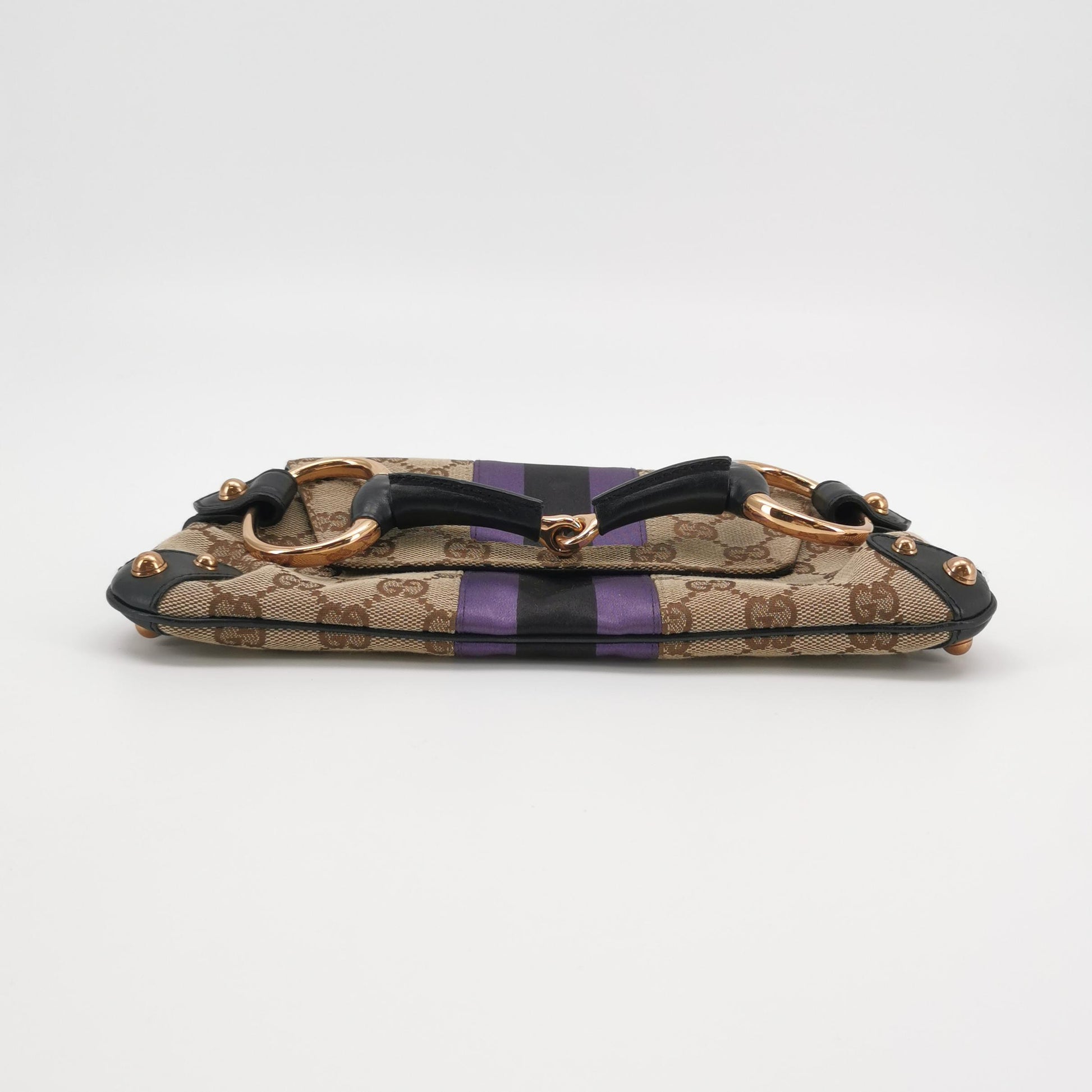 Gucci Tom Ford Monogram Horsebit Web Clutch Purple
