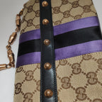 Gucci Tom Ford Monogram Horsebit Web Clutch Purple