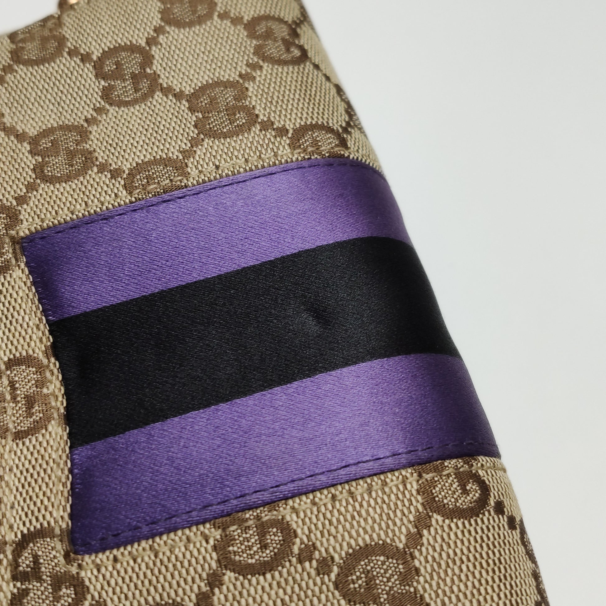 Gucci Tom Ford Monogram Horsebit Web Clutch Purple