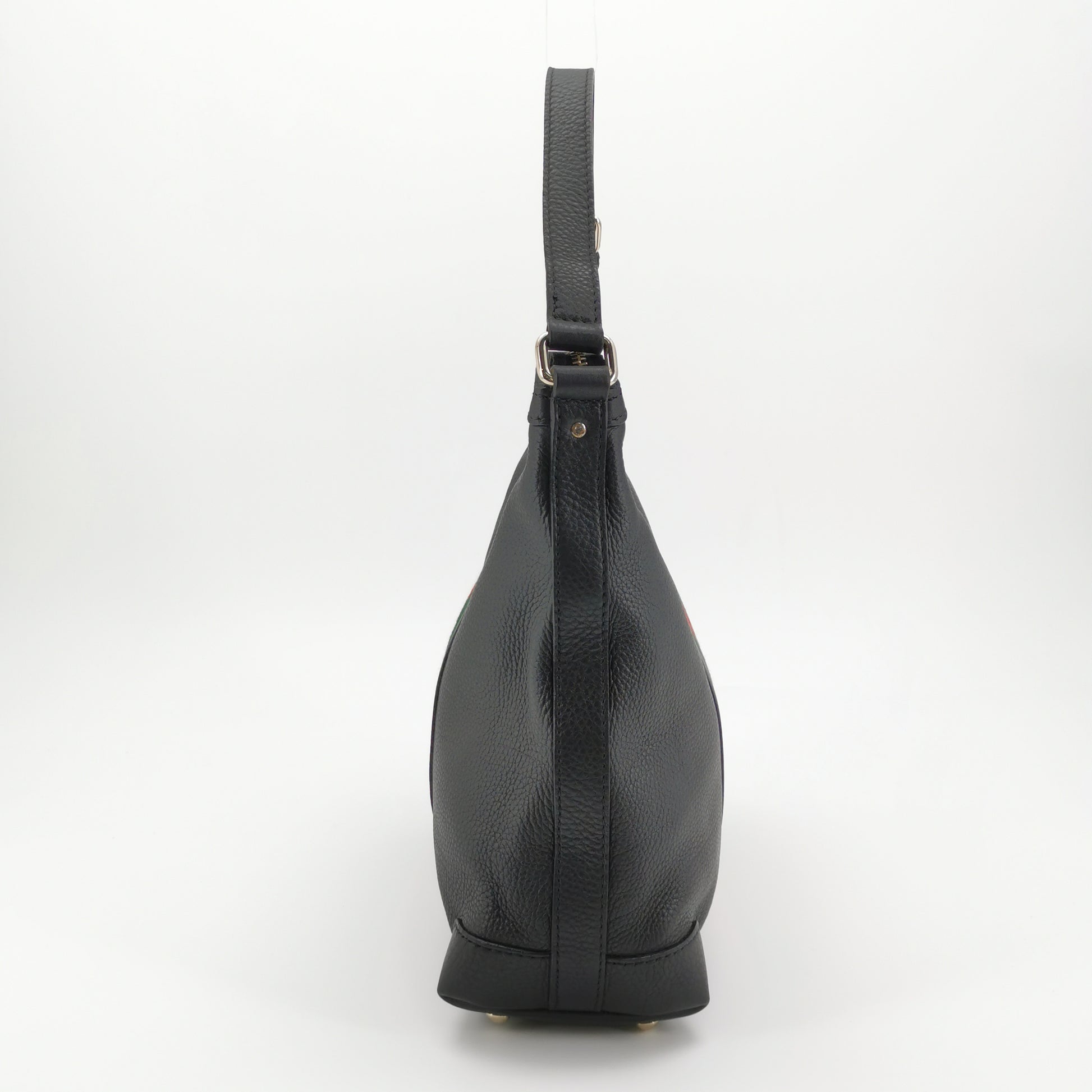 Gucci Web Hobo Medium Grained Calfskin Black