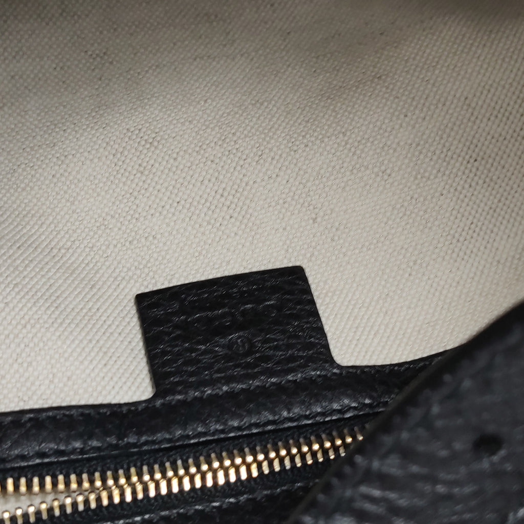 Gucci Web Hobo Medium Grained Calfskin Black