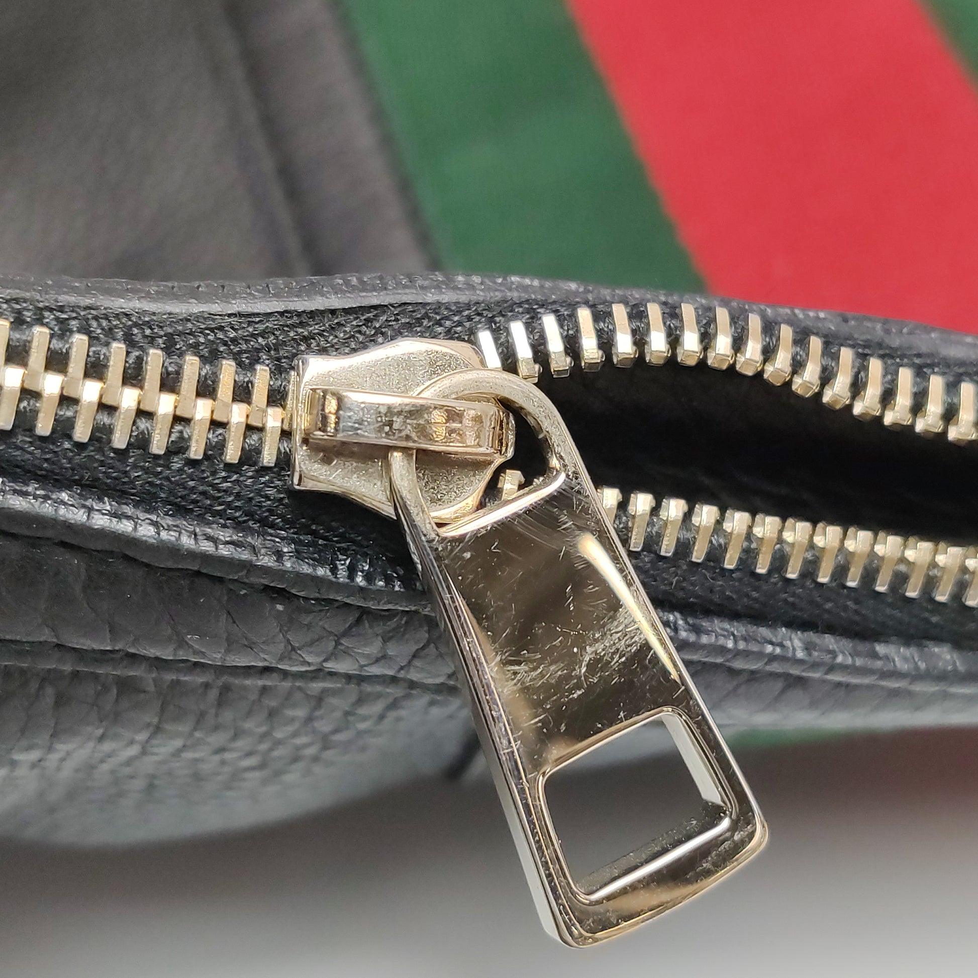 Gucci Web Hobo Medium Grained Calfskin Black