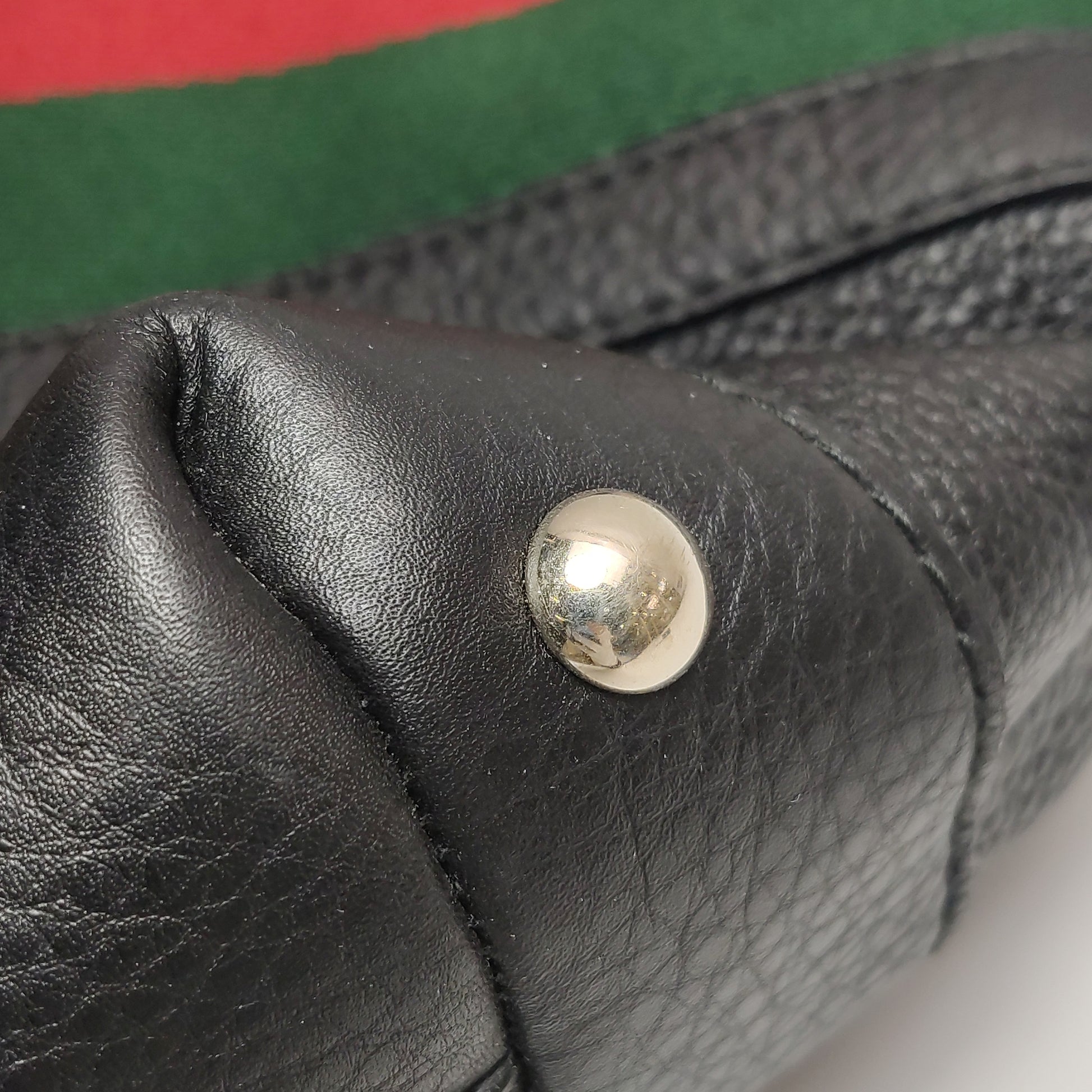 Gucci Web Hobo Medium Grained Calfskin Black