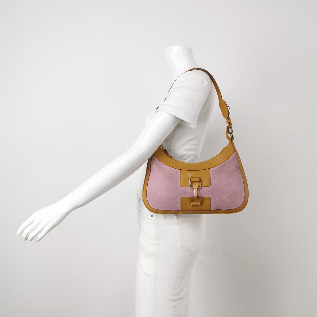 Gucci Jackie Suede Trim Pink