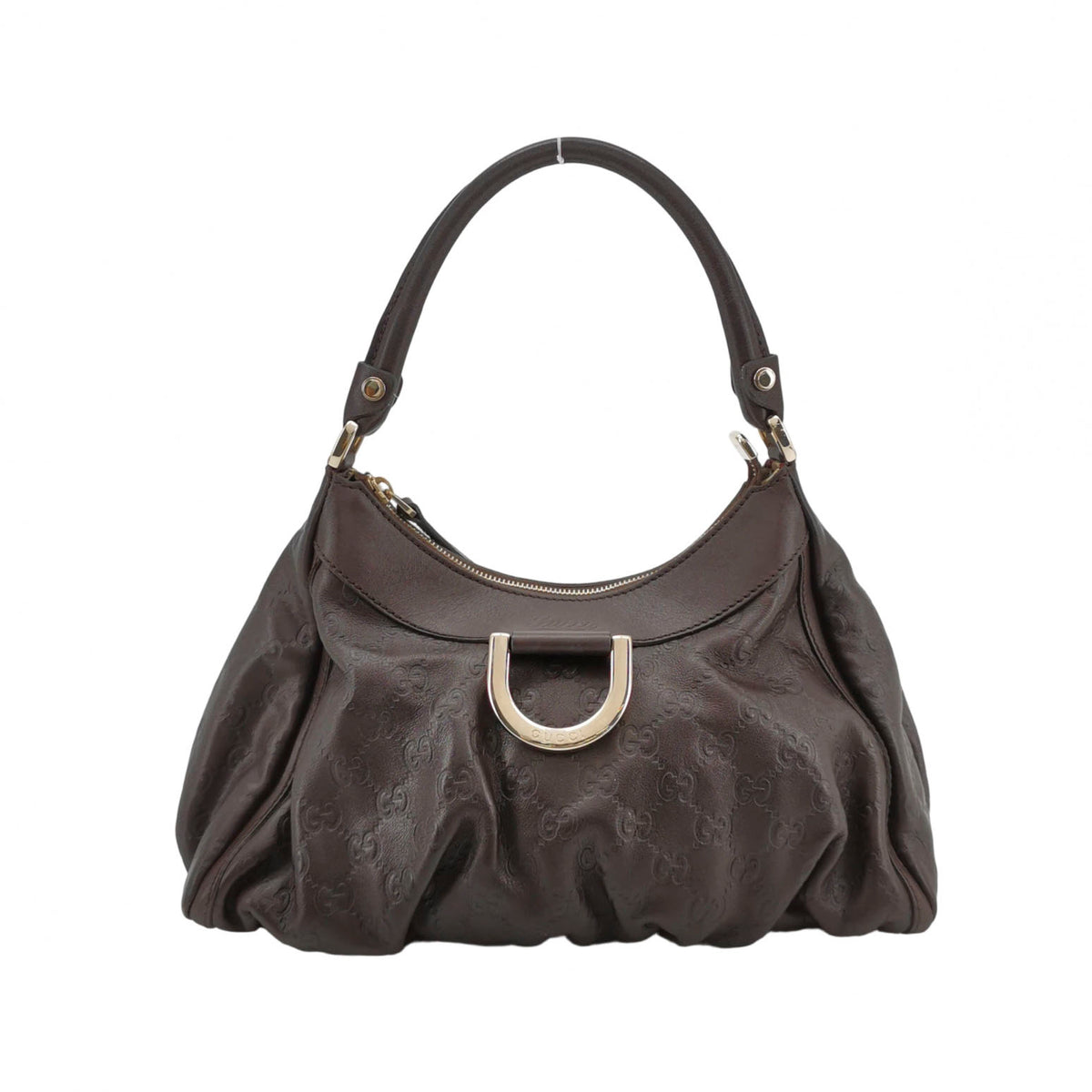 Gucci Abbey D-Ring Hobo Shoulder Bag Dark Brown