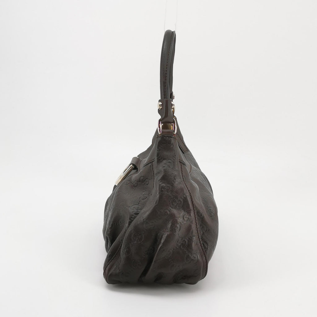 Gucci Abbey D-Ring Hobo Shoulder Bag Dark Brown